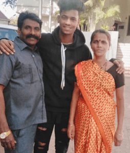 Chetan Salunkhe with parents